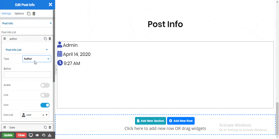 post info